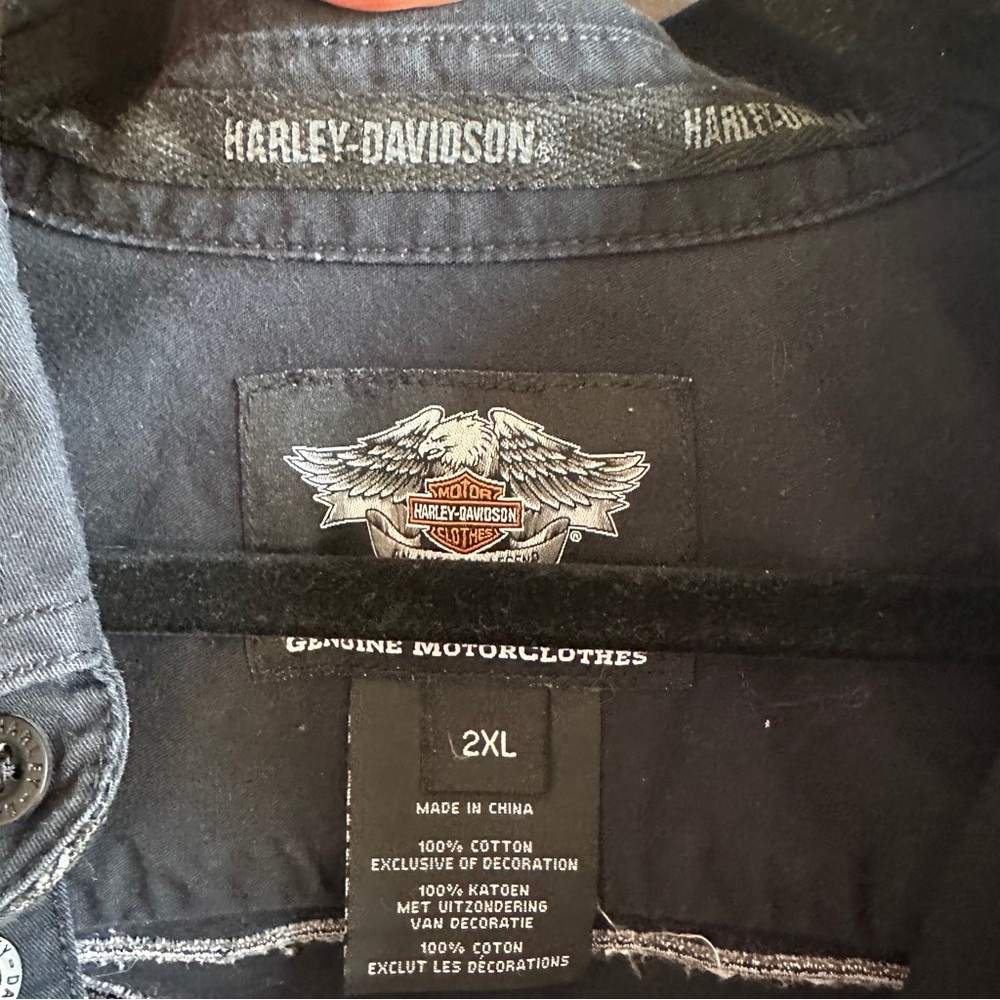 Harley Davidson Black Cut Off Vest 2XL Biker Grunge Y2K Moto Sz‎ 2XL Biker - Picture 11 of 12